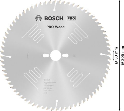 Puidusae ketas PRO Wood Circular, 305 × 3,2 × 30 mm, T72 Bosch Professional – Bosch Professional