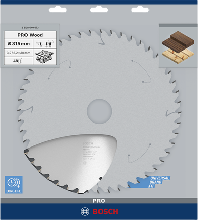 Puidusae ketas PRO Wood Circular, 315 × 3,2 × 30 mm, T48 Bosch Professional – Bosch Professional