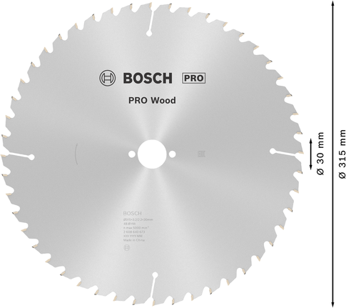 Puidusae ketas PRO Wood Circular, 315 × 3,2 × 30 mm, T48 Bosch Professional – Bosch Professional