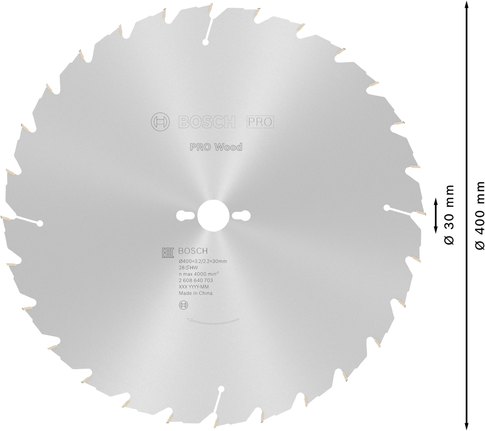 Puidusae ketas PRO Wood Circular, 400 × 3,2 × 30 mm, T28 Bosch Professional – Bosch Professional