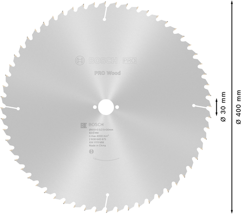 Puidusae ketas PRO Wood Circular, 400 × 3,5 × 30 mm, T60 Bosch Professional – Bosch Professional