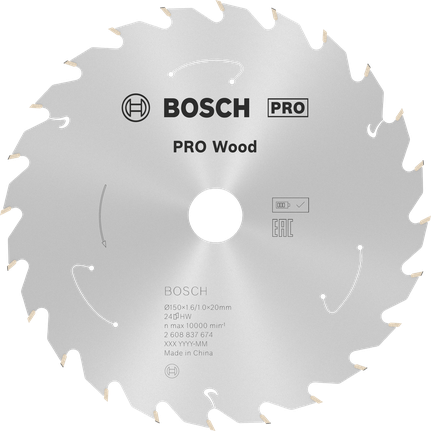 Puidusae ketas PRO Wood cordless, 150 × 1,6 × 20 mm, T24 Bosch Professional – Bosch Professional