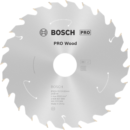Puidusae ketas PRO Wood cordless, 165 × 1,5 × 30 mm, T24 Bosch Professional – Bosch Professional