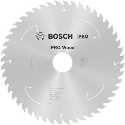 Puidusae ketas PRO Wood cordless, 190 × 1,6 × 30 mm, T48 Bosch Professional – Bosch Professional