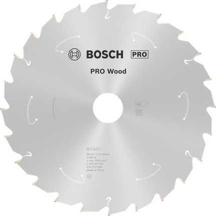 Puidusae ketas PRO Wood cordless, 216 × 1,7 × 30 mm, T24 Bosch Professional – Bosch Professional