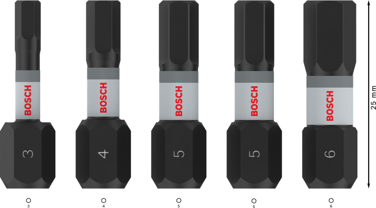 Puurid PRO H Impact, H3, H4, H5 (×2), H6, 25 mm, 5 tk Bosch Professional – Bosch Professional