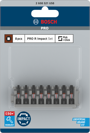 Puurid PRO R Impact, R1 (×2), R2 (×4), R3 (×2), 55 mm, 8 tk Bosch Professional – Bosch Professional