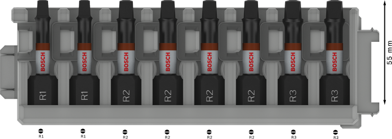 Puurid PRO R Impact, R1 (×2), R2 (×4), R3 (×2), 55 mm, 8 tk Bosch Professional – Bosch Professional