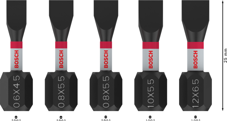 Puurid PRO SL Impact, SL4.5, SL5.5 (×2), SL5.5, SL6.5, 25 mm, 5 tk Bosch Professional – Bosch Professional