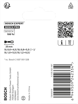 Puurid PRO SL Impact, SL4.5, SL5.5 (×2), SL5.5, SL6.5, 25 mm, 5 tk Bosch Professional – Bosch Professional