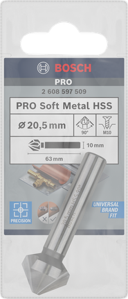 Süvisti PRO Soft Metal HSS, 20,5 × 63 mm, M10 Bosch Professional – Bosch Professional