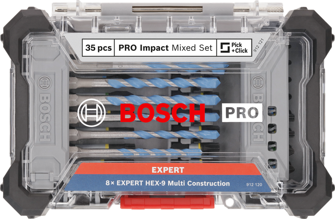 Segakomplekt PRO Impact, väljapaneku alus, 6 × 35 tk Bosch Professional – Bosch Professional