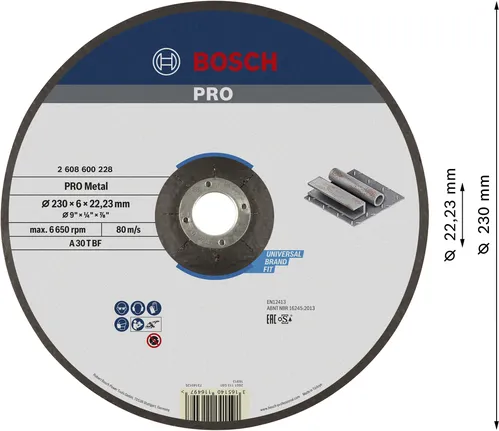 Seotud lihvketas PRO Metal, 230 × 6 × 22,23 mm, oSa Bosch Professional – Bosch Professional