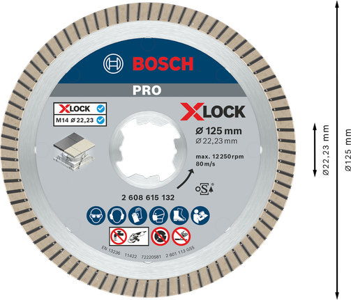 Teemantketas PRO Ceramic X-Lock, 125 × 22,23 mm, 22,23 mm Bosch Professional – Bosch Professional