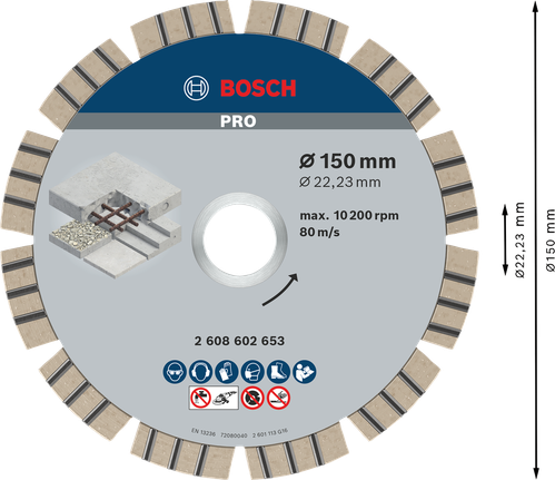 Teemantketas PRO Concrete, 150 × 22,23 mm Bosch Professional – Bosch Professional