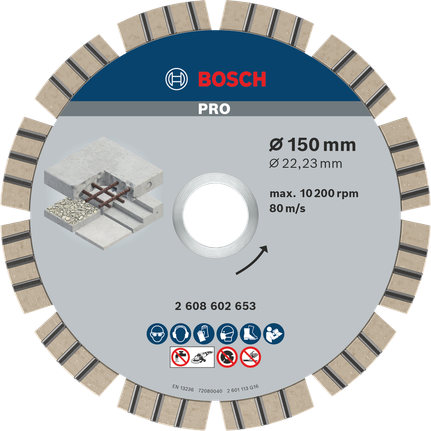 Teemantketas PRO Concrete, 150 × 22,23 mm Bosch Professional – Bosch Professional