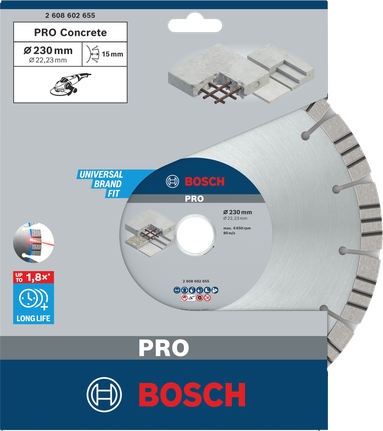 Teemantketas PRO Concrete, 230 × 22,23 mm Bosch Professional – Bosch Professional