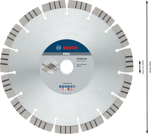 Teemantketas PRO Concrete, 230 × 22,23 mm Bosch Professional – Bosch Professional