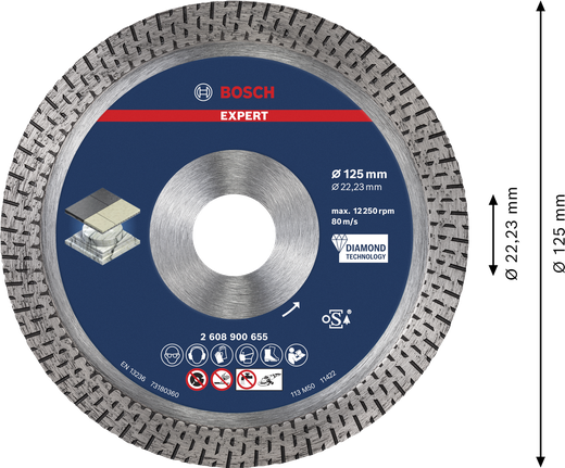 Teemantlõikeketas EXPERT HardCeramic, 125 × 22,23 × 1,4 × 10 mm Bosch EXPERT – Bosch EXPERT