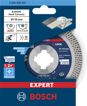 Teemantlõikeketas EXPERT HardCeramic X-LOCK, 115 × 22.23 × 1.4 × 10 mm Bosch EXPERT – Bosch EXPERT