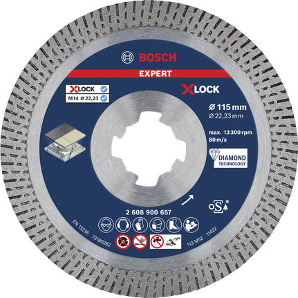 Teemantlõikeketas EXPERT HardCeramic X-LOCK, 115 × 22.23 × 1.4 × 10 mm Bosch EXPERT – Bosch EXPERT