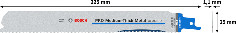 Saabelsaetera PRO Medium-Thick Metal precise S1137BEF 1,1 × 25 × 225 mm, 5 tk Bosch Professional – Bosch Professional