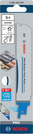 Saabelsaetera PRO Medium-Thick Metal precise S937BEF, 1,1 × 25 × 150 mm, 5 tk Bosch Professional – Bosch Professional