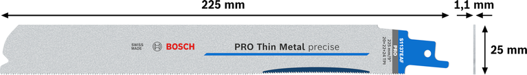 Saabelsaetera PRO Thin Metal precise S1137EAF 1,1 × 25 × 225 mm, 5 tk Bosch Professional – Bosch Professional
