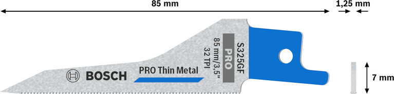 Saabelsaetera PRO Thin Metal S325GF, 1,25 × 7 × 85 mm, 5 tk Bosch Professional – Bosch Professional