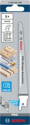 Saabelsaetera PRO Window Demolition S611DF, 1,25 × 19 × 150 mm, 5 tk Bosch Professional – Bosch Professional