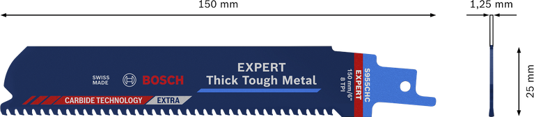 Tiigersaeleht EXPERT ‘Thick Tough Metal’ S 955 CHC, 3 tk Bosch EXPERT – Bosch EXPERT