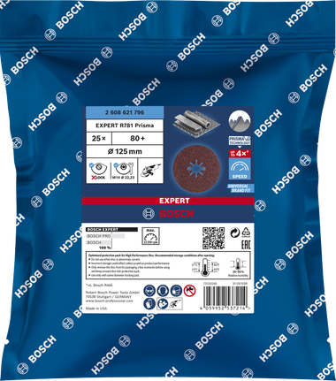 X-LOCK kiudketas EXPERT R781 Prisma Ceramic, 125 mm, 22,23 mm, G 80 Bosch EXPERT – Bosch EXPERT